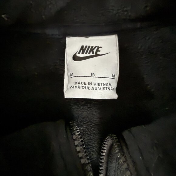 Nike Half Zipper Fleece Long Sleeves Stand Collar Jacket Black - Picture 3 of 3